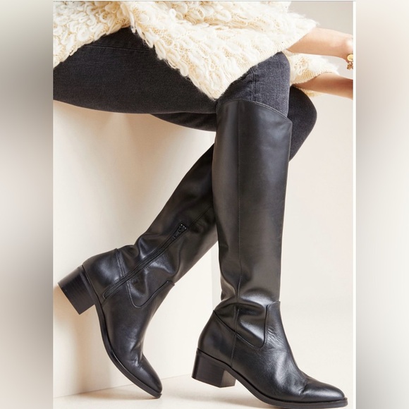 Anthropologie Blaire riding boots - black size 7 - Picture 1 of 5